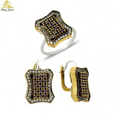 Gümüş Otantik Taşlı Set